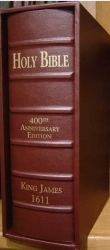 1611 King James  Bible<br>The Full-Size  400th Anniversary Edition<br>[Burgandy] Italian Fiscagomma Leatherette Binding